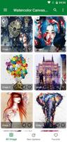 Watercolor Canvas Painting โปสเตอร์
