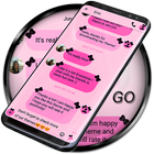SMS Theme Ribbon Black - pink biểu tượng