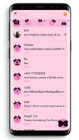 SMS Theme Ribbon Black - pink capture d'écran 1