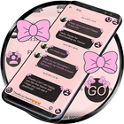 SMS Theme Ribbon Pink messages أيقونة