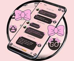 SMS Theme Ribbon Pink messages Affiche