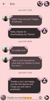 1 Schermata SMS Theme Ribbon Pink messages