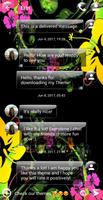 SMS Theme Glass Black Flowers ảnh chụp màn hình 1