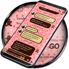 ikon SMS Theme Love Chocolate pink