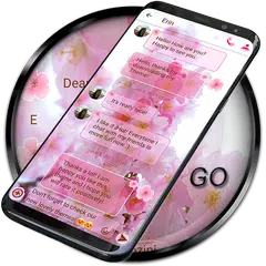 Скачать SMS Theme Love Cherry - pink APK