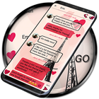 SMS Theme Love Paris - pink icône
