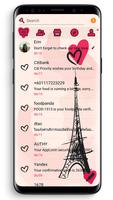 SMS Theme Love Paris - pink capture d'écran 1