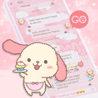 SMS Theme Rabbit Fluffy Pink icon
