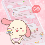 SMS Theme Rabbit Fluffy Pink icon