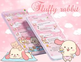 SMS Theme Rabbit Fluffy Pink पोस्टर