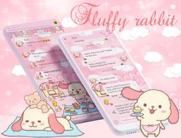 SMS Theme Rabbit Fluffy Pink Affiche