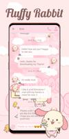 SMS Theme Rabbit Fluffy Pink ảnh chụp màn hình 1
