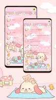 SMS Theme Rabbit Fluffy Pink ภาพหน้าจอ 2