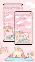 SMS Theme Rabbit Fluffy Pink 스크린샷 2