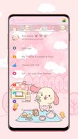SMS Theme Rabbit Fluffy Pink ảnh chụp màn hình 3