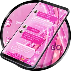 Скачать SMS Theme Sparkling Pink love APK