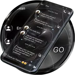 SMS Theme Sphere Black - chat APK Herunterladen