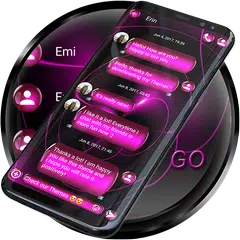 Descargar APK de SMS tema esfera rosa - negro