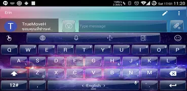 Keyboard Theme Glass Galaxy