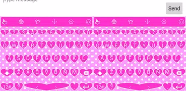 Keyboard Theme Pink Hearts