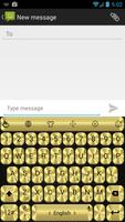 Keyboard Theme Metallic Gold โปสเตอร์