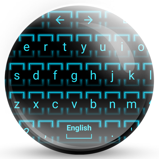 Keyboard Theme Neon 2 Cyan