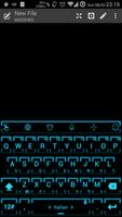 Keyboard Theme Neon 2 Cyan poster