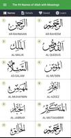 99 Names of Allah with Meaning Affiche