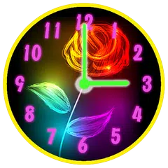 Neon Flowers Clock APK download