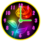 Neon Flowers Clock icon