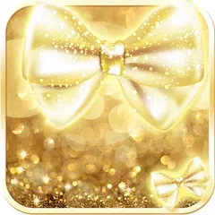 Gold bow Sparkling Live Wallpaper Theme
