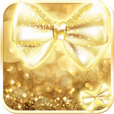 Gold bow Sparkling Live Wallpaper Theme 圖標