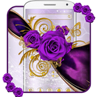 Luxury purple rose theme أيقونة