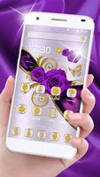 Luxury purple rose theme الملصق