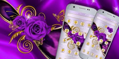 Luxury purple rose theme تصوير الشاشة 3