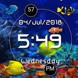 LED Clock with Aquarium LWP آئیکن