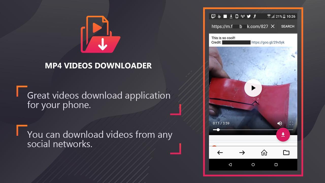 Mp4 video downloader - Download video mp4 format for Android - APK Download