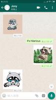 Cute Raccoon Sticker & Emoji Pack App-WAStickerApp capture d'écran 1