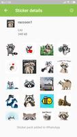 Cute Raccoon Sticker & Emoji Pack App-WAStickerApp capture d'écran 3