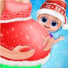 الأم الحامل وعيد الميلاد للطفل - التوائم أيقونة