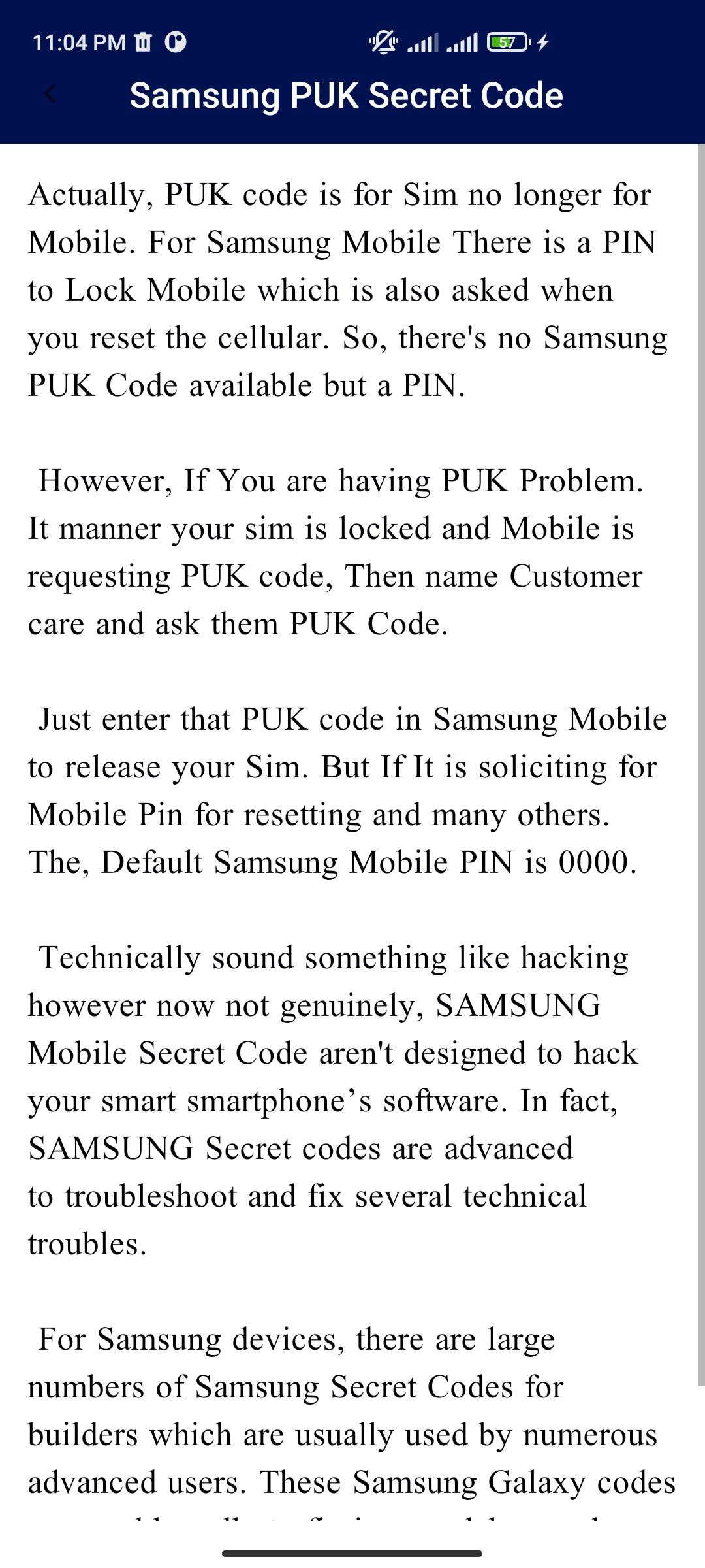 Samsung Factory Reset Code APK for Android Download