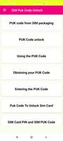 Guide for Puk Code Unlock Affiche