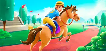 Cartoon Horse Riding: Rennen