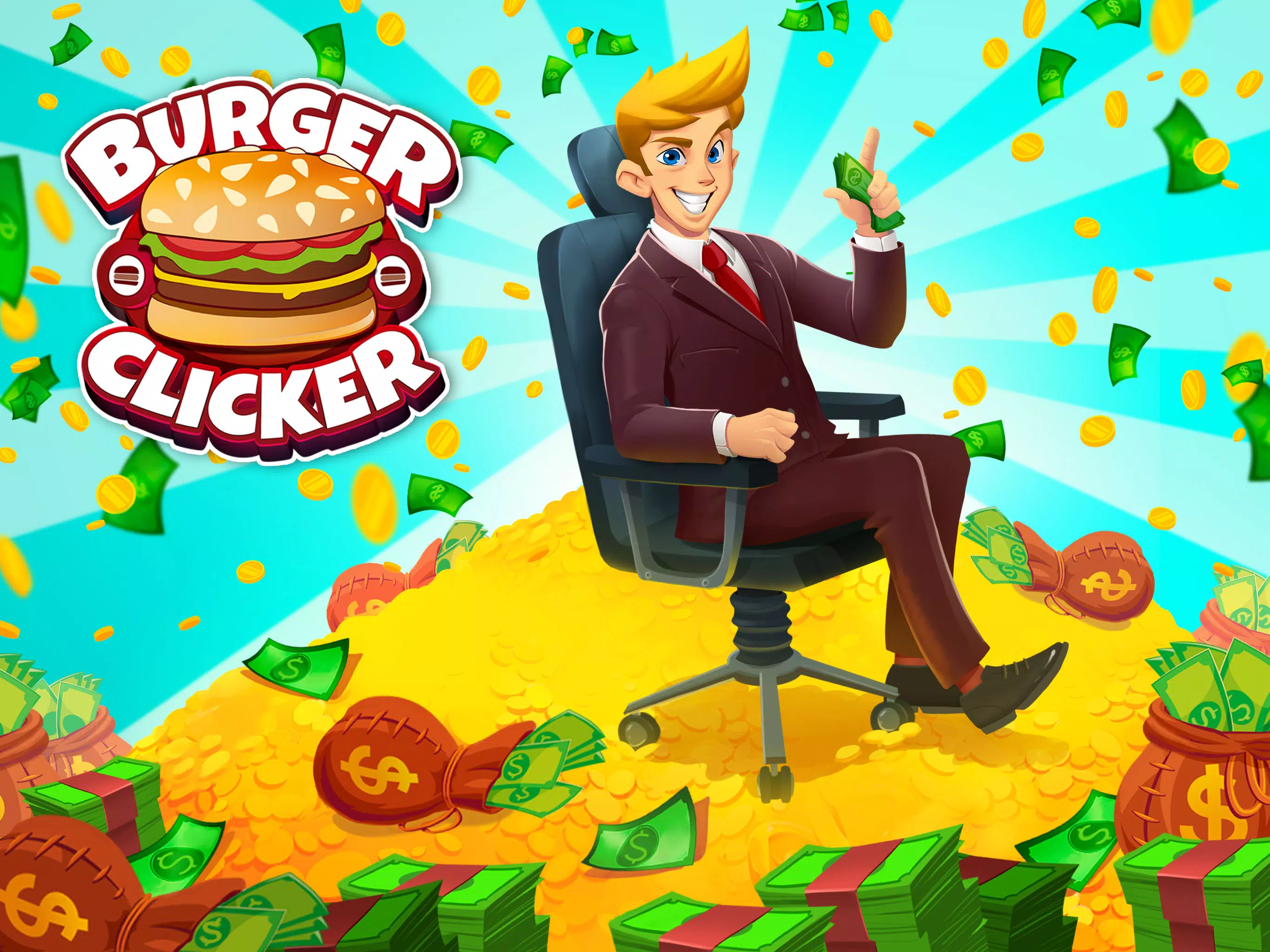 Burger Clicker. Legal Idle Tap Billionaire Grátis- Ganhe dinheiro com  facilidade! Levante seu império burguer do zero e se torne o modelo  comercial a seguir. Toque na tela para se tornar um