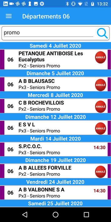 Pétanque Calendriers Concours pour Android - Téléchargez l'APK