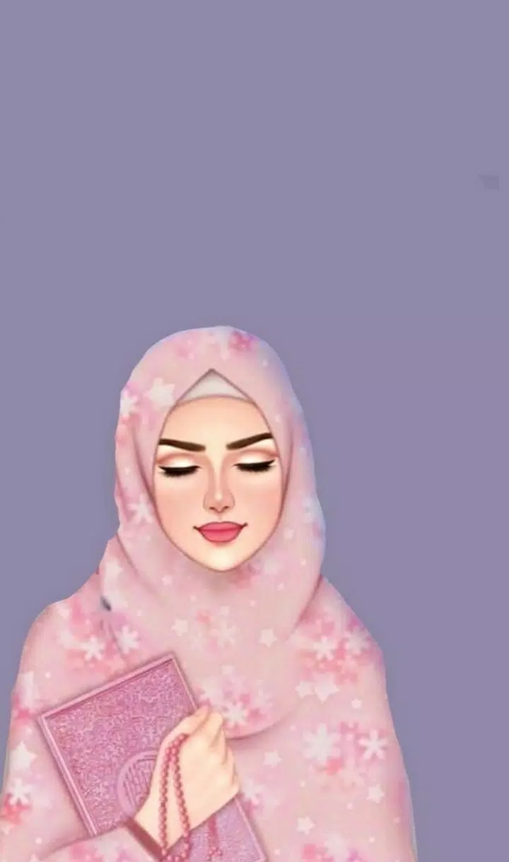 Beautiful and cute hijab girls cartoon pic for wallpapers and