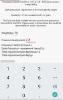 Hypokalemia potassium replacement calculator capture d'écran 1