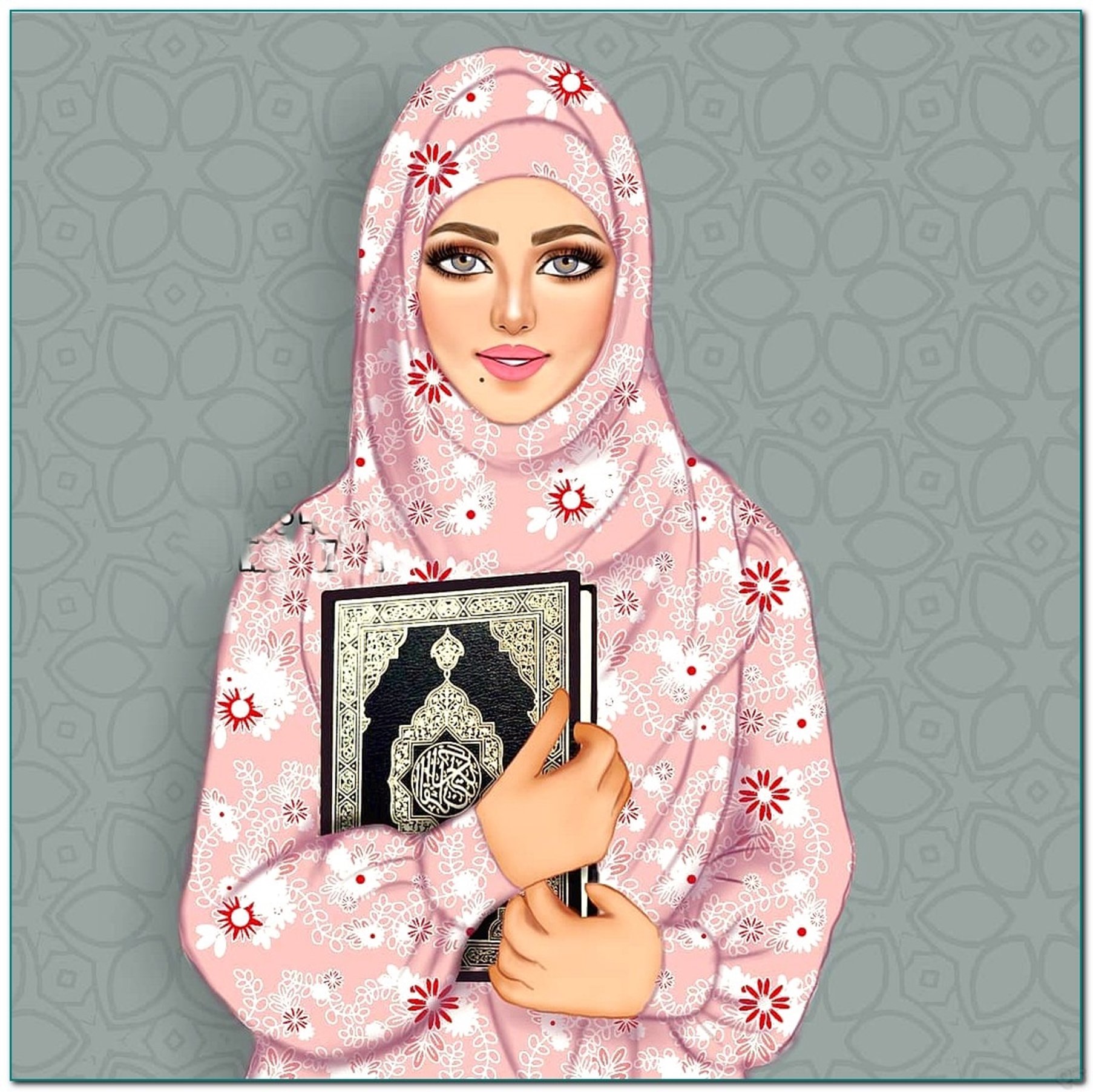 Бонька хиджаб с рисунком