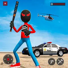 US Stickman Panther Robot Superhero Crime Mafia