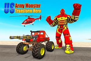 US Army Monster Truck Transform Robot Games Affiche